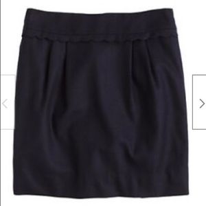 J.Crew Scalloped Waist Wool Blend Skirt